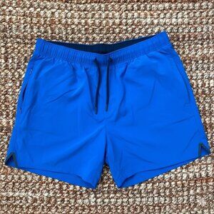 Rhone Men’s Running Shorts (Large) Blue Zip Pocket